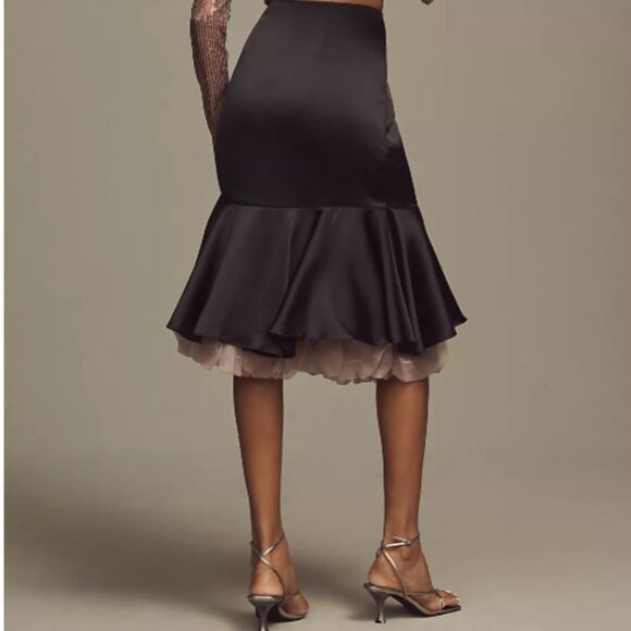 Brand New By Anthropologie Organza Bubble Slip Midi Skirt - Picture 4 of 5